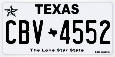 TX license plate CBV4552