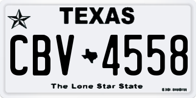 TX license plate CBV4558