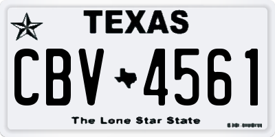 TX license plate CBV4561