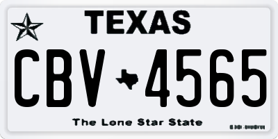 TX license plate CBV4565