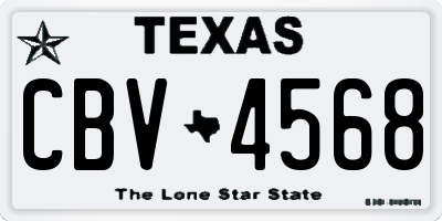 TX license plate CBV4568