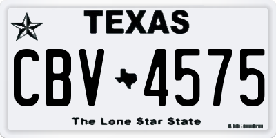TX license plate CBV4575