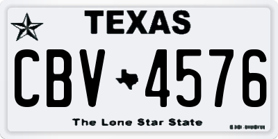 TX license plate CBV4576