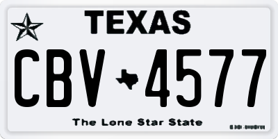 TX license plate CBV4577