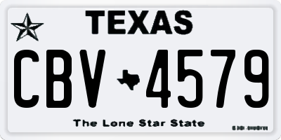 TX license plate CBV4579