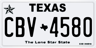 TX license plate CBV4580