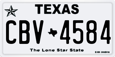 TX license plate CBV4584