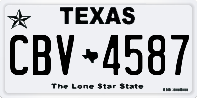 TX license plate CBV4587