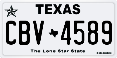 TX license plate CBV4589