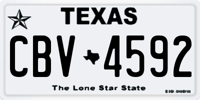 TX license plate CBV4592