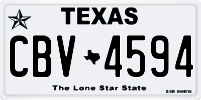 TX license plate CBV4594