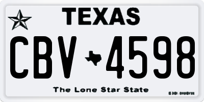 TX license plate CBV4598