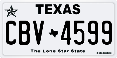 TX license plate CBV4599