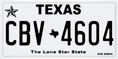 TX license plate CBV4604