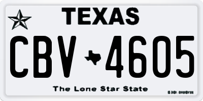 TX license plate CBV4605
