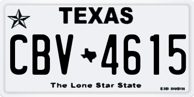 TX license plate CBV4615