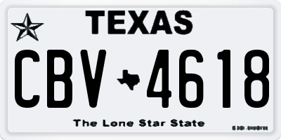 TX license plate CBV4618