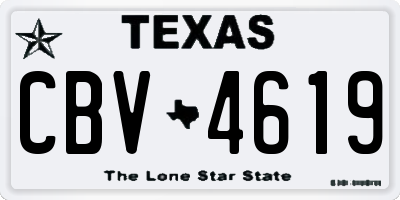 TX license plate CBV4619