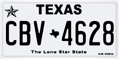 TX license plate CBV4628