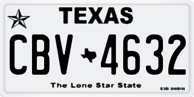 TX license plate CBV4632