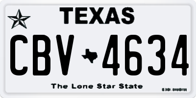 TX license plate CBV4634