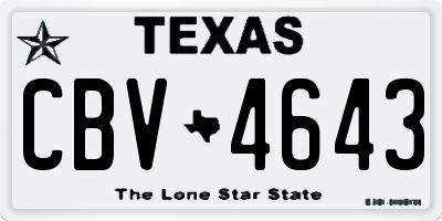 TX license plate CBV4643