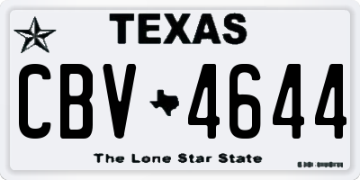 TX license plate CBV4644