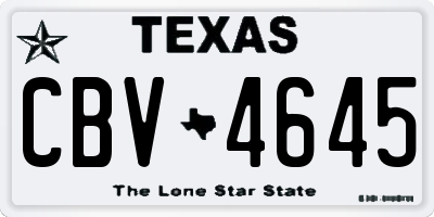 TX license plate CBV4645