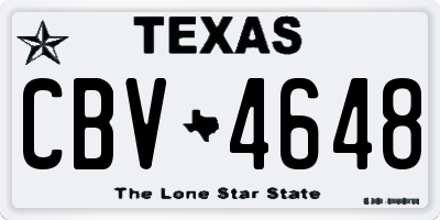 TX license plate CBV4648