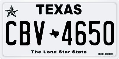 TX license plate CBV4650