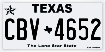 TX license plate CBV4652
