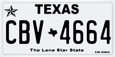 TX license plate CBV4664