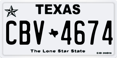 TX license plate CBV4674