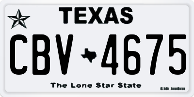 TX license plate CBV4675