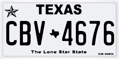 TX license plate CBV4676