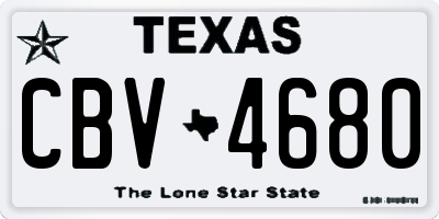 TX license plate CBV4680