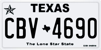 TX license plate CBV4690