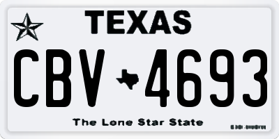 TX license plate CBV4693