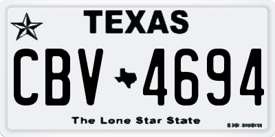 TX license plate CBV4694