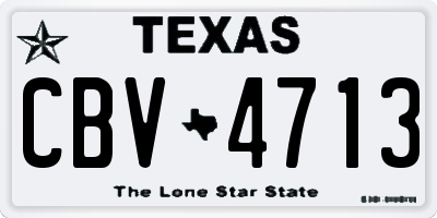 TX license plate CBV4713