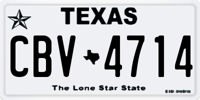 TX license plate CBV4714