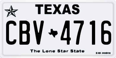 TX license plate CBV4716