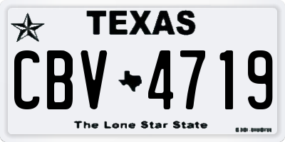 TX license plate CBV4719