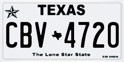 TX license plate CBV4720