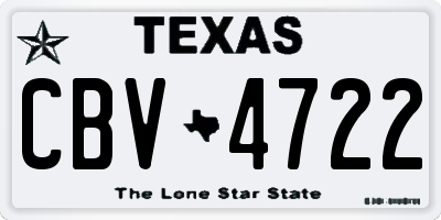 TX license plate CBV4722