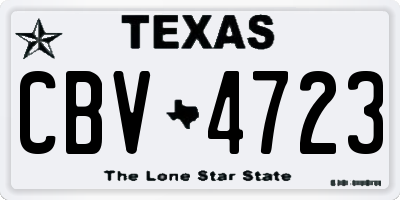 TX license plate CBV4723