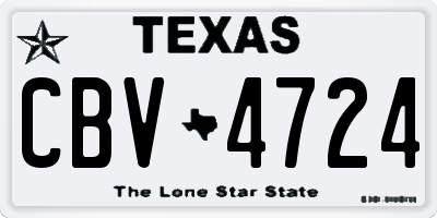 TX license plate CBV4724