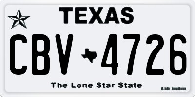 TX license plate CBV4726