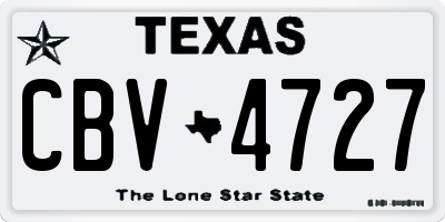 TX license plate CBV4727
