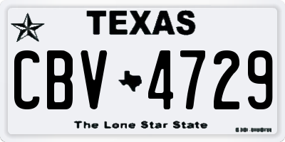 TX license plate CBV4729